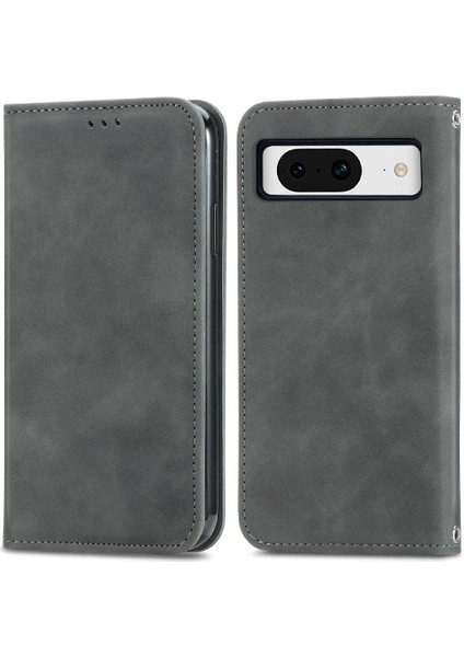 Google Piksel 8A Için Flip Case Deri Kılıf Cüzdan Kapak Kapak Basit (Yurt Dışından)