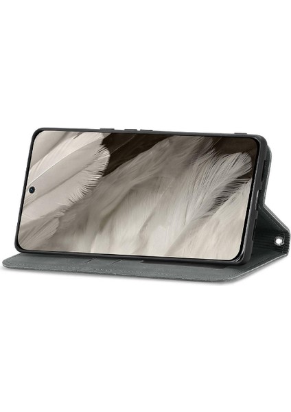 Google Piksel 8A Için Flip Case Deri Kılıf Cüzdan Kapak Kapak Basit (Yurt Dışından)
