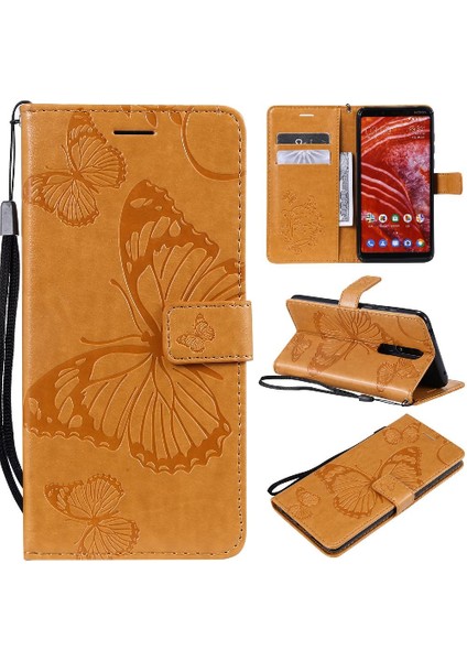 Nokia 3.1 Için Flip Case Artı Darbeye Kapak Kart Pu ile Kickstand Çevirin (Yurt Dışından)