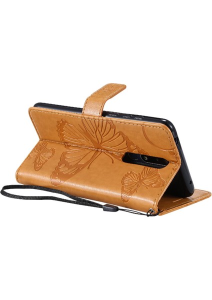 Nokia 3.1 Için Flip Case Artı Darbeye Kapak Kart Pu ile Kickstand Çevirin (Yurt Dışından)