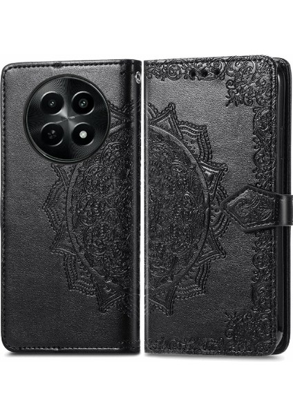 Realme 12 5g Için Flip Case Zarif Desen Darbeye Kapak Basit (Yurt Dışından)