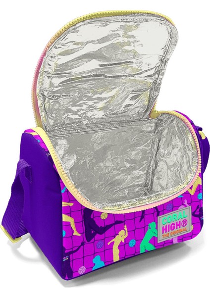 Kids Pembe Mor Voleybol Desenli Üç Bölmeli Çekçekli 3'lü Çanta Seti SET0123961 fırsatları