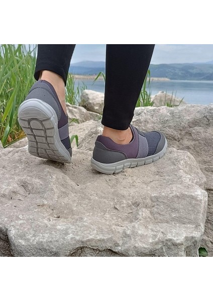 527 Füme Bağacaksız Hafif Fuspetli Ortapedik Spor Ayakkabı
