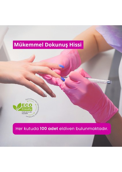 Medilex Tek Kullanımlık Pudrasız Pembe M Beden Muayene Eldiveni 100'lü