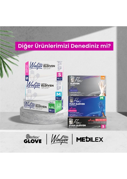 Medilex Tek Kullanımlık Pudrasız Pembe M Beden Muayene Eldiveni 100'lü