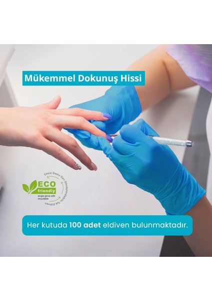 Medilex Tek Kullanımlık Pudrasız Mavi S Beden Muayene Eldiveni 100'lü