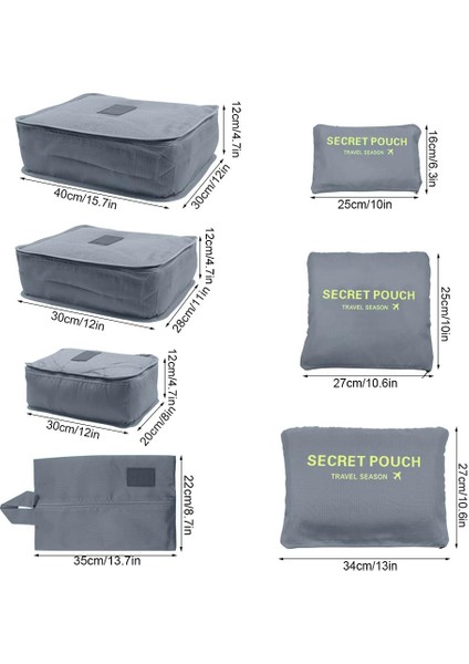 Seyahat Için 7 Set Ambalaj Küpleri Bagajda Taşımak, Giysiler Için Hafif Seyahat Saklama Torbaları, Büyük Bagaj Organizatörleri Seyahat Çantası Bavul Için Ambalaj Küpleri Seti (Yurt Dışından) fırsatları