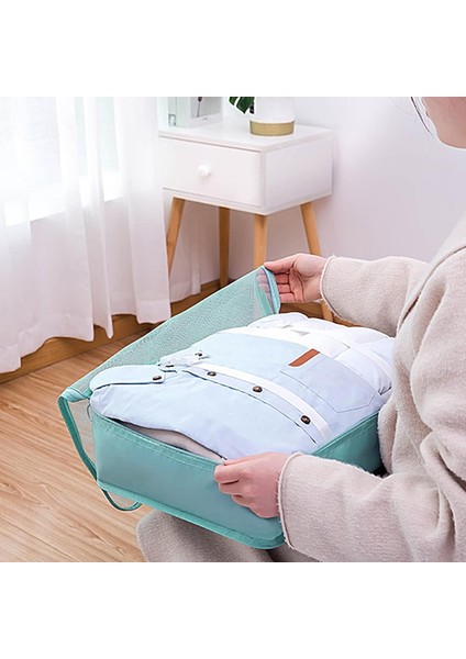 10 Adet/takım Bagaj Paketleme Çantası, Büyük Kapasiteli Su Geçirmez, Fermuar Çok Amaçlı Seyahat Saklama Çantaları Ev Malzemeleri Lacivert (Yurt Dışından) modelleri