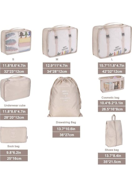 Seyahat Paketleme Zarı, Seyahat Zarlı 8 Parçalı Set, Katlanabilir Bagaj Saklama Çantası, Hafif Bagaj Muhafazası, Lacivert (Yurt Dışından) fırsatları