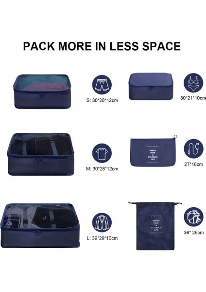 Bavul Düzenleme Seti 6 Parça, Paketleme Küpleri, Su Geçirmez Seyahat Giyim Çantaları, Seyahat Için Bavul Düzenleme Çantaları (Yurt Dışından) fırsatları