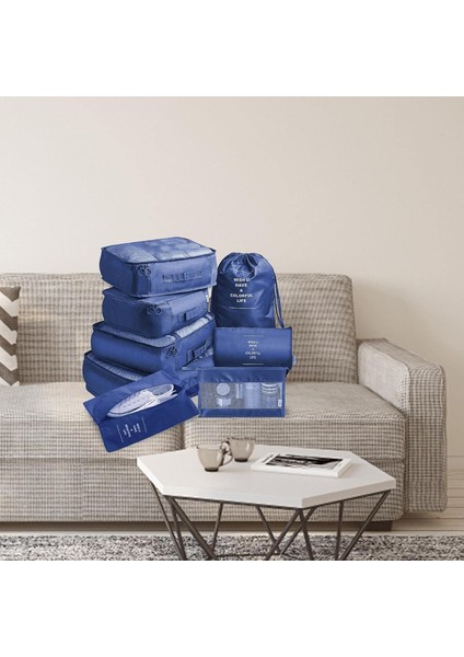 Seyahat Küpleri - Valizler Için 8 Adet Ambalaj Poşeti - Çamaşır Torbalı Seyahat Organizatörleri, Sıkıştırmalı Saklama Ayakkabı Çantası, Erkek Kadın Giyim Iç Çamaşırı Çantası (Yurt Dışından) fiyatları