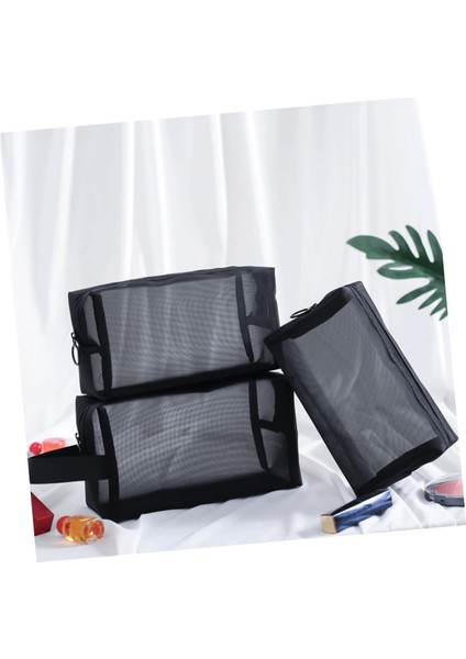 Seyahat Makyaj Çantası 2 Adet Siyah Hasır Saklama Çantası Hasır Fermuarlı Saklama Çantası Seyahat Yıkama Çantası Dış Mekan Ithal Ağ Taşınabilir Fermuarlı Çanta (Yurt Dışından) fiyatları