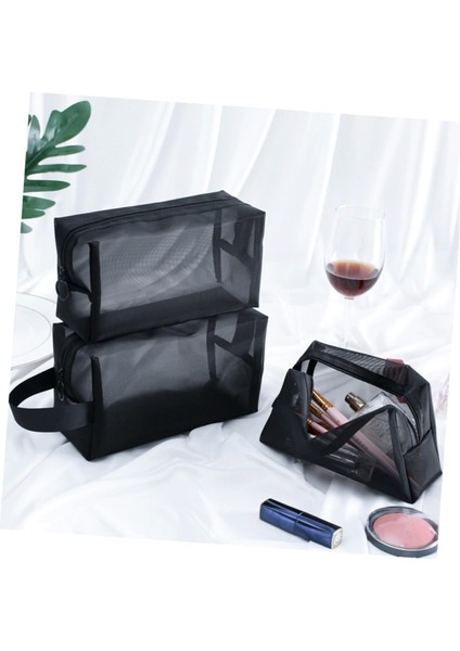 Seyahat Makyaj Çantası 2 Adet Siyah Hasır Saklama Çantası Hasır Fermuarlı Saklama Çantası Seyahat Yıkama Çantası Dış Mekan Ithal Ağ Taşınabilir Fermuarlı Çanta (Yurt Dışından) modelleri