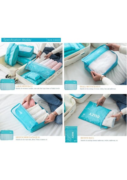 Taşınabilir Bagaj Düzenleyici,7 Adet Seyahat Organizatör Saklama Poşetleri Seti Bavul Elbise Ayakkabı Sınıflandırılmış Çantalar Taşınabilir Bagaj Organizatör Seyahat Kıyafetleri Dü (Yurt Dışından) fırsatları