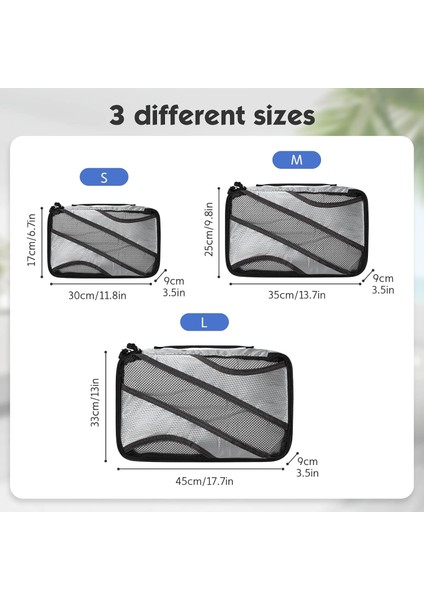 Kompresyon Bavul Düzenleyici Ambalaj Küpleri Seyahat Düzenleyici Paket Çantaları Bagaj Saklama Çantaları Elbise Çantaları Ambalaj Küpleri (Gri 6 Adet) (Yurt Dışından) fiyatları