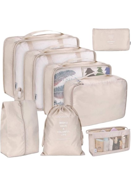 8 Adet Set Bagaj Saklama Çantası Giysiler Için Seyahat Saklama Torbaları Seyahat Için Ambalaj Küpleri Makyaj Çantası Seyahat Bagaj Organizatörü Özlemek Depolamak Elektronik Ürün (Yurt Dışından)