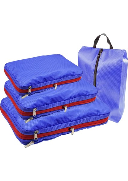 Bavul Için Paketleme Küpleri Seyahat Saklama Çantası Ayakkabı Çantalı Bagaj Saklama Çantası Kraliyet Mavisi (Yurt Dışından)