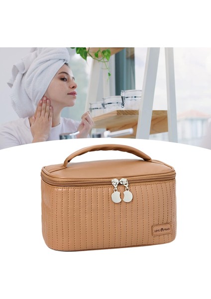 Seyahat Makyaj Çantası, Taşınabilir Makyaj Çantası, Saklama Makyaj Çantası, Pu Açık Kapaklı Kek Şekli Makyaj Çantası, Kozmetik Saklama Çantası Yumuşak Renkli Taşınabilir(Kahve) (Yurt Dışından) fiyatları