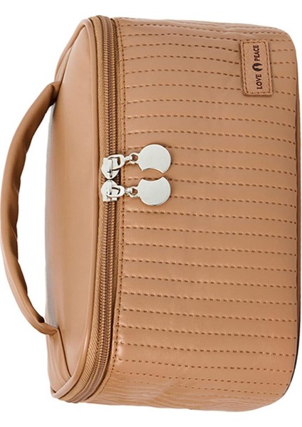 Seyahat Makyaj Çantası, Taşınabilir Makyaj Çantası, Saklama Makyaj Çantası, Pu Açık Kapaklı Kek Şekli Makyaj Çantası, Kozmetik Saklama Çantası Yumuşak Renkli Taşınabilir(Kahve) (Yurt Dışından) modelleri