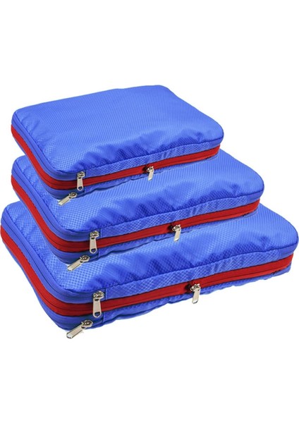 Seyahat Organizatör Çantaları 3 Adet Çok Işlevli Seyahat Küpleri Bavul Su Geçirmez Saklama Çantası Seti Kraliyet Mavisi (Yurt Dışından)
