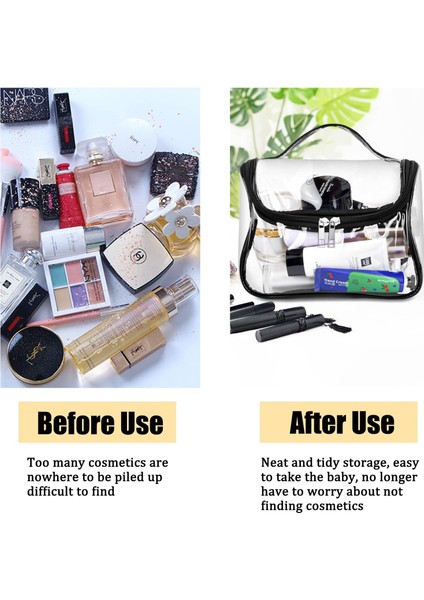 Makyaj Çantası Şeffaf Seyahat Tuvalet Çantası Su Geçirmez Pvc Kozmetik Çantası, Schwarz (Yurt Dışından) fırsatları