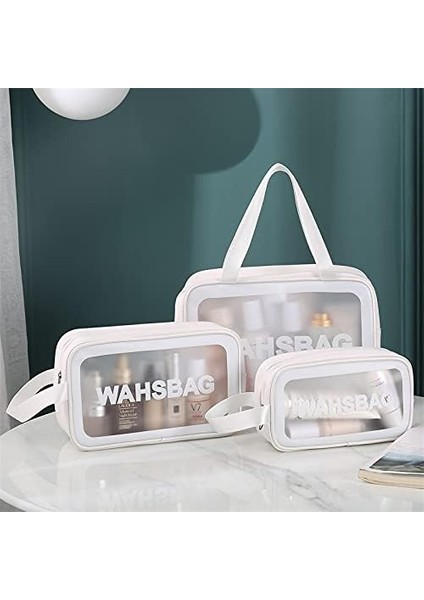 3 Adet Su Geçirmez Şeffaf Kozmetik Çantası, Tuvalet Çantası, Makyaj Çantası, Kadın Erkek Için Saydam Seyahat Tuvalet Organizatörü (Beyaz) (Yurt Dışından) fırsatları