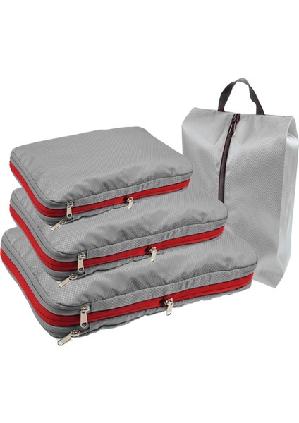 Bavul Için Paketleme Küpleri, Seyahat Saklama Çantası, Ayakkabı Çantalı Bagaj Saklama Çantası, Gri (Yurt Dışından)