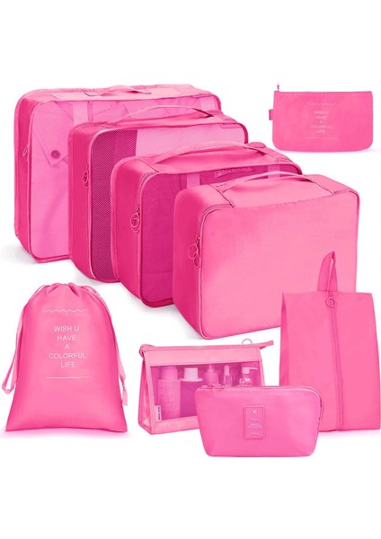 Bavul Için 9 Adet Ambalaj Küpleri, Su Geçirmez Seyahat Organizatörü Ambalaj Küpleri Seti, Ambalaj Organizatörleri Saklama Torbaları Dijital Çanta ve Ayakkabı Çantası Giysi Bavul Ay (Yurt Dışından)