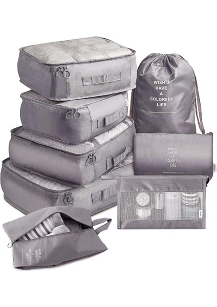 Bavul Düzenleyici Paket Küpü Seti, 8 Parça, Çok Fonksiyonlu Seyahat Gep Seti, Su Geçirmez Çanta, Ayakkabı Saklama Torbası, Tatil, Seyahat Için (Yurt Dışından)