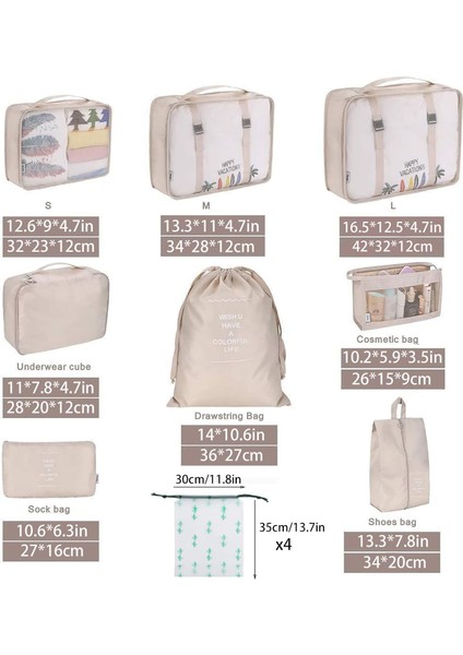 Valiz Düzenleyici Paket Çantası Seti, 12 Parça Paketleme Küpü, Bavul Düzenleyici, Seyahat Düzenleyici, Bagaj Ambalajı, Aile Seyahatleri, Evde Saklama Için (Bej) (Yurt Dışından) fiyatları