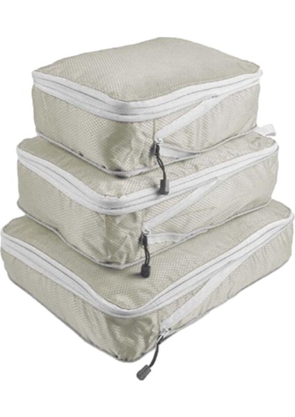 3 Parçalı Bavul Düzenleyici Seti, Verimli ve Pratik Seyahat Saklama Çantası, Seyahat Düzenleyici Çanta (Beyaz) (Yurt Dışından)