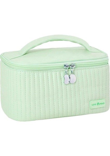 Seyahat Makyaj Çantası, Taşınabilir Makyaj Çantası, Saklama Makyaj Çantası, Pu Açık Kapaklı Kek Şekli Makyaj Çantası, Kozmetik Saklama Çantası Yumuşak Renkli(Açık Yeşil) (Yurt Dışından)