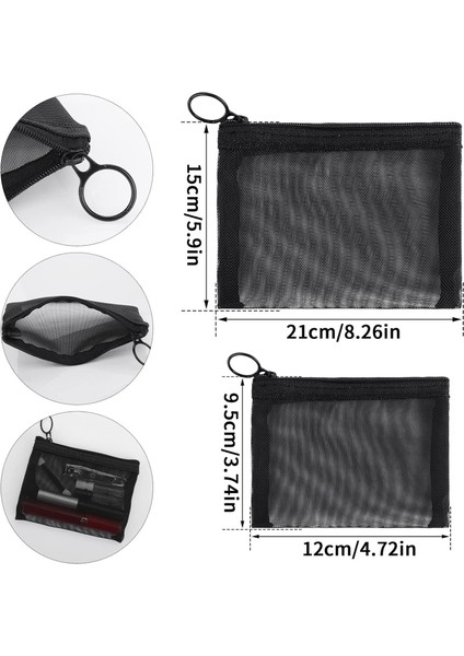 Mini Fermuarlı Tuvalet Çantası Örgü Düzenleme Çantası 6 Paket Naylon Su Geçirmez Küçük Çanta Kozmetik Kırtasiye Çantası Depolama Makyaj Çantaları Ofisler Seyahat Organizatör Aksesu (Yurt Dışından) fırsatları