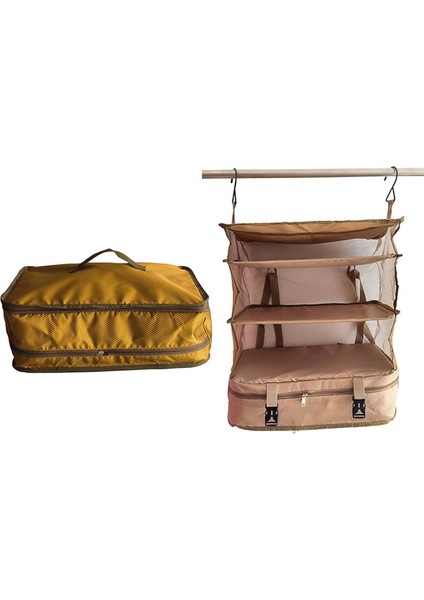 Giyim Seyahat Depolama Asılı Çanta Çok Fonksiyonlu Giyim Seyahat Saklama Çantası Üç Katmanlı Asılı Çanta Su Geçirmez Kumaş Takviyeli Örgü Seyahat Aksesuarları Organizatör (Yurt Dışından)