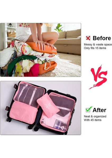 Bavul Düzenleme Seti 6 Parça, Paketleme Küpleri, Su Geçirmez Seyahat Giyim Çantaları, Seyahat Için Bavul Düzenleme Çantaları (Yurt Dışından) indirimleri