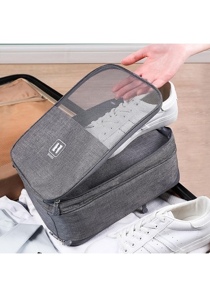 Seyahat Ayakkabı Çantası, Saklama Çantası, 3 Katlı Saklama Çantası, Taşınabilir Naylon Ayakkabı Saklama Çantası, Seyahat Saklama Için, Makyaj Saklama, Yatak Odası Saklama Için (Yurt Dışından) fırsatları