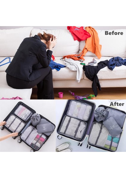 6 Adet Seyahat Paketleme Küpleri Sıkıştırma Torbaları, Depolama Paketleme Organizatörleri Çamaşır Torbaları, Seyahat Bagajı Düzenleyici, Katlanabilir Bavul Düzenleyici, Giysiler Iç (Yurt Dışından) fırsatları
