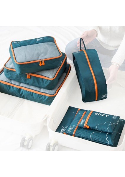 Taşınabilir Bagaj Düzenleyici,7 Adet Seyahat Organizatör Saklama Poşetleri Seti Bavul Elbise Ayakkabı Sınıflandırılmış Çantalar Taşınabilir Bagaj Organizatör Seyahat Kıyafetleri Dü (Yurt Dışından)