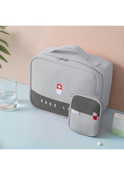Ilaç Çantası, Büyük Kapasiteli Saklama Kutusu, Ev Taşınabilir Saklama Kutusu, Su Geçirmez Tuvalet Çantası, Seyahat Tuvalet Çantası (Gri Büyük + Küçük) (Yurt Dışından) fiyatları