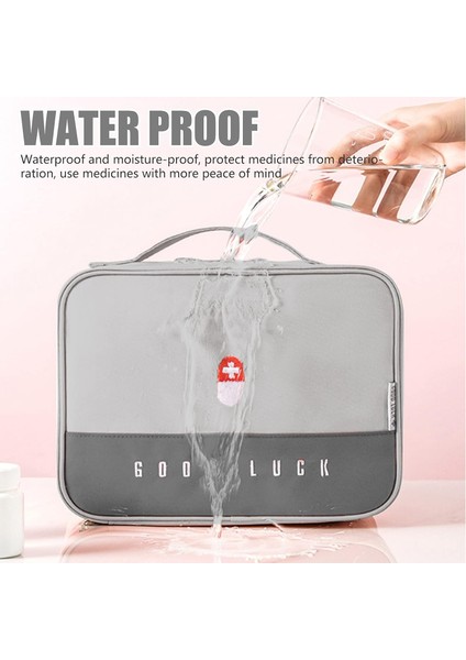 Ilaç Çantası, Büyük Kapasiteli Saklama Kutusu, Ev Taşınabilir Saklama Kutusu, Su Geçirmez Tuvalet Çantası, Seyahat Tuvalet Çantası (Gri Büyük + Küçük) (Yurt Dışından) fırsatları