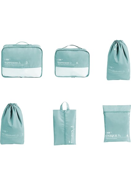 Seyahat Için 6 Adet/takım Ambalaj, Katlanabilir Bagaj Organizatör Çantaları, Seyahat Aksesuarları Için Seyahat Saklama Çantaları Seyahat Temelleri, Ayakkabı Çantası, Erkek ve Kadın (Yurt Dışından)