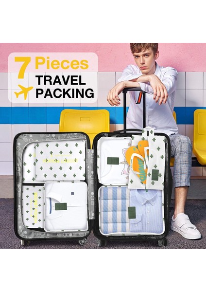 7 Set Ayakkabı Çantalı Ambalaj Küpleri - Sevimli Seyahat Çantaları Farklı Boyutlarda Bavul Için Bagaj Organizatörleri, Giyim Iç Çamaşırı Saklama Torbaları Seyahat Aksesuarları Için (Yurt Dışından) modelleri