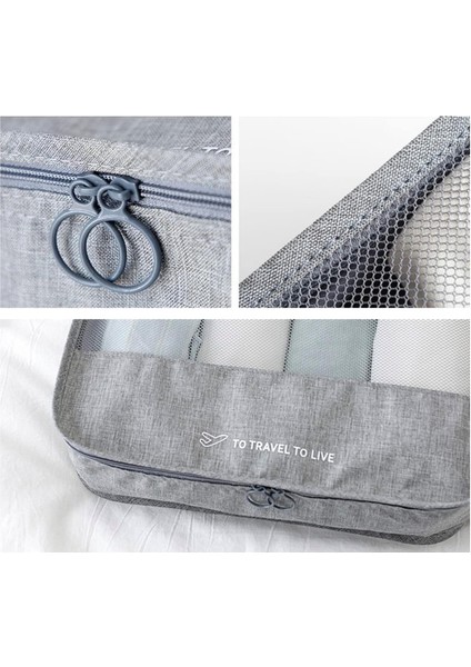 7 Adet Duffle Saklama Çantası Ambalaj Küp Saklama Çantaları Seyahat Bagaj Organizatör Seti (Gri) (Yurt Dışından) fırsatları