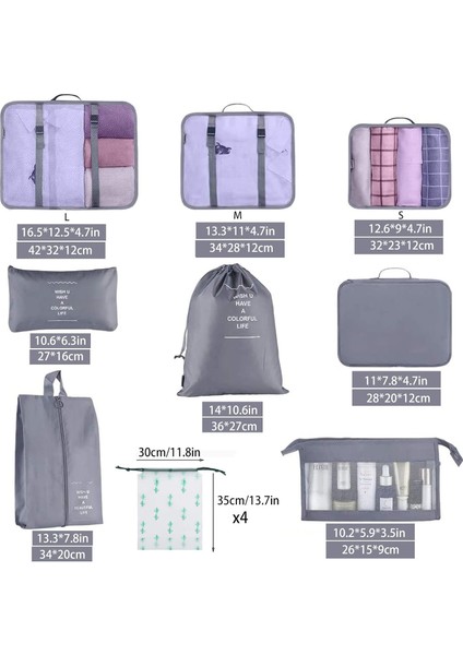 Valiz Düzenleyici Seti, 12 Parçalı Paketleme Küpü Seti, Hafif Seyahat Bagajı Düzenleyici, Su Geçirmez, Seyahat Ambalajı, Aile Seyahatleri, Evde Saklama Için (Gri) (Yurt Dışından) modelleri