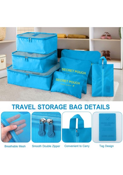 Ayakkabı Çantalı 7 Set Ambalaj Küpü - Sevimli Seyahat Çantaları Farklı Boyutlarda Bavul Için Bagaj Düzenleyicileri, Giyim Iç Çamaşırı Saklama Çantaları Seyahat Aksesuarları Erkek V (Yurt Dışından) fırsatları