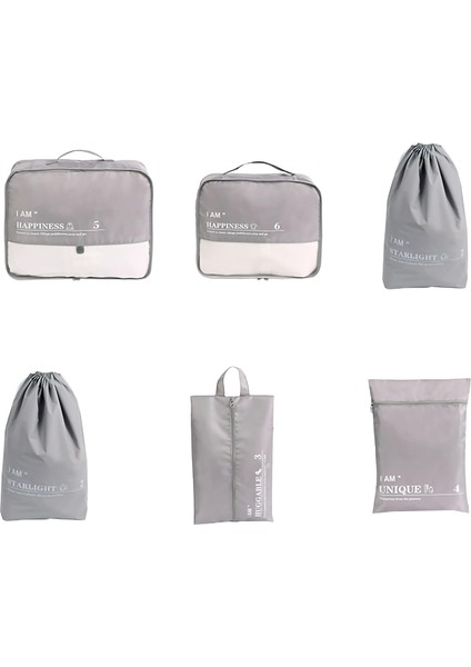 Seyahat Için 6 Set Ambalaj, Katlanabilir Bagaj Organizatör Çantaları, Seyahat Aksesuarları Için Seyahat Saklama Torbaları, Seyahat Temelleri, Ayakkabı Çantası, Erkek ve Kadın Giyim (Yurt Dışından)