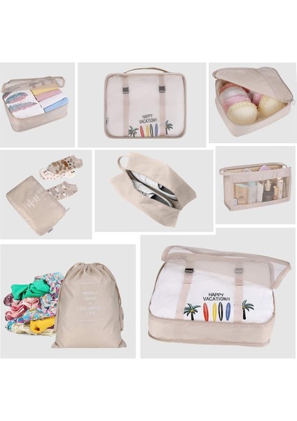 Seyahat Paketleme Küpü, 8 Parçalı Set Seyahat Küpü, Katlanabilir Bagaj Saklama Çantası, Hafif Bagaj Saklama Çantası (Pembe) (Yurt Dışından) fiyatları