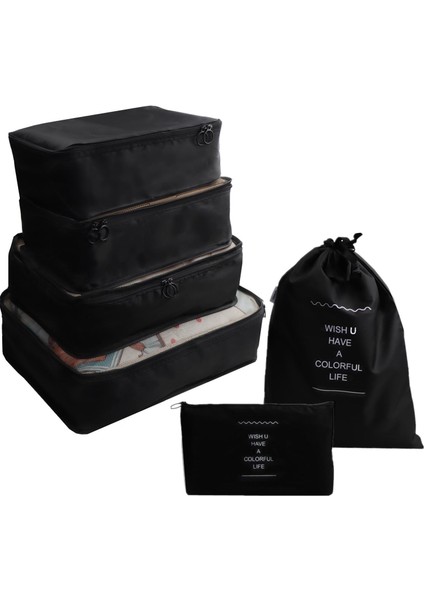 6 Set Ambalaj Küpleri Çamaşır Çantası, Seyahat Saklama Çantası Organizatörleri, Seyahat Bagajı Düzenleyici Kılıfı, Seyahat Küpleri Katlanabilir Bavul Düzenleyici, Seyahat Sırt Çant (Yurt Dışından)