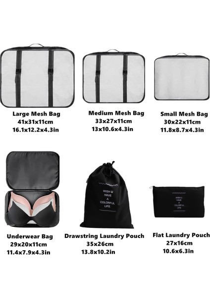 6 Set Ambalaj Küpleri Çamaşır Çantası, Seyahat Saklama Çantası Organizatörleri, Seyahat Bagajı Düzenleyici Kılıfı, Seyahat Küpleri Katlanabilir Bavul Düzenleyici, Seyahat Sırt Çant (Yurt Dışından) fiyatları