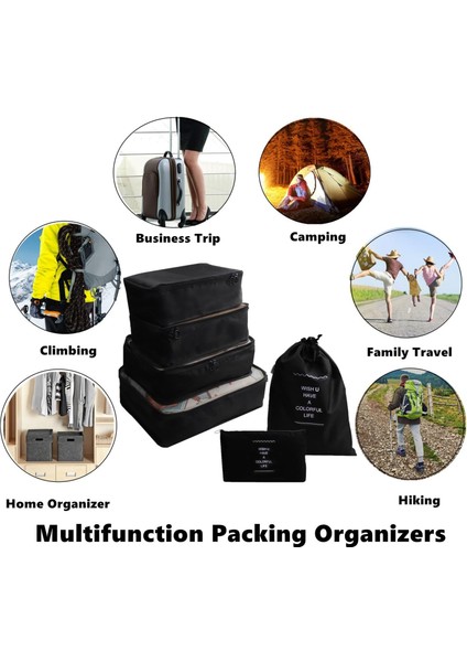 6 Set Ambalaj Küpleri Çamaşır Çantası, Seyahat Saklama Çantası Organizatörleri, Seyahat Bagajı Düzenleyici Kılıfı, Seyahat Küpleri Katlanabilir Bavul Düzenleyici, Seyahat Sırt Çant (Yurt Dışından) fırsatları